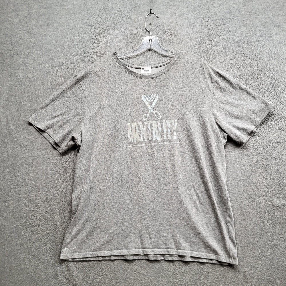 Nike  Men Shirt 2XL Gray Athletic Cut Dri Fit Mentality‎ Short Sleeve Tee